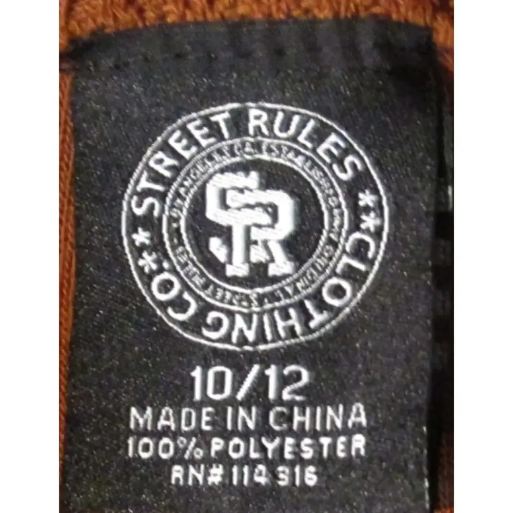 Street Rules Quarter Zip Sweater Boy's Size 10/12 Orange Navy Raglan Pullover